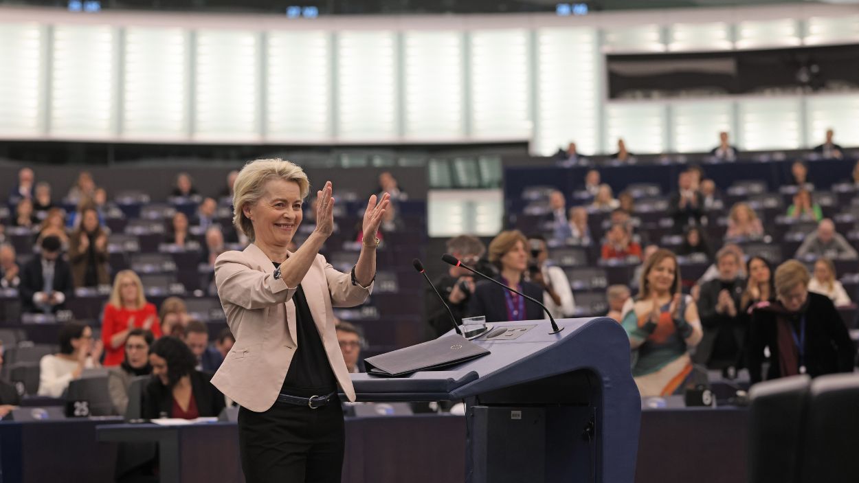 Ursula Von der Leyen en su discurso en el Parlamento Europeo en Estrasburgo. EP.